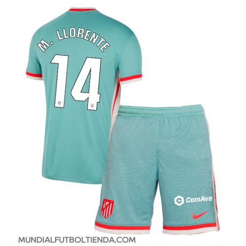 Camiseta Atletico Madrid Marcos Llorente #14 Segunda Equipación Replica 2024-25 para niños mangas cortas (+ Pantalones cortos)